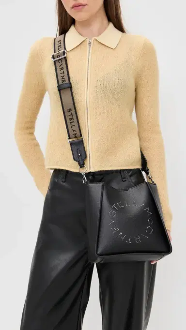 Stella McCartney Embossed Grainy Alter Mat with Studded Logo Crossbody Bag Black One Size | Thumbnail 3 Stella McCartney Embossed Grainy Alter Mat with Studded Logo Crossbody Bag Black One Size | Thumbnail 3