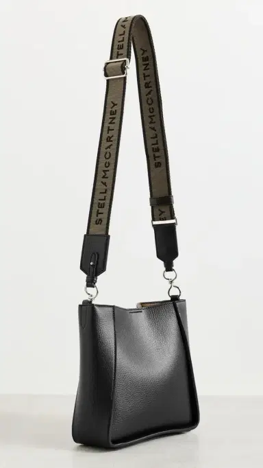 Stella McCartney Embossed Grainy Alter Mat with Studded Logo Crossbody Bag Black One Size | Thumbnail 4 Stella McCartney Embossed Grainy Alter Mat with Studded Logo Crossbody Bag Black One Size | Thumbnail 4