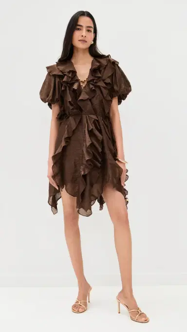 Aje Voyager Mini Dress Chocolate | Thumbnail 2 Aje Voyager Mini Dress Chocolate | Thumbnail 2