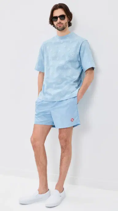 Casablanca Monogram Jacquard wim Shorts 4 Blue | Thumbnail 5 Casablanca Monogram Jacquard wim Shorts 4 Blue | Thumbnail 5
