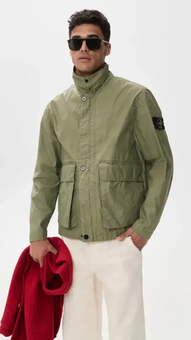 Stone Island Canvas Coach Jacket ilitary Green | Thumbnail 2 Stone Island Canvas Coach Jacket ilitary Green | Thumbnail 2