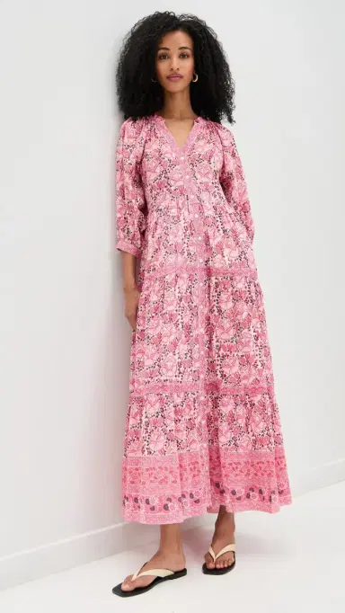 Bell Clara Maxi Dress Pink Print | Thumbnail 2 Bell Clara Maxi Dress Pink Print | Thumbnail 2