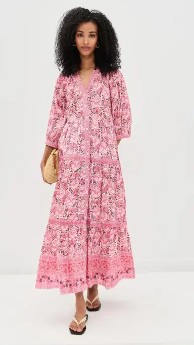 Bell Clara Maxi Dress Pink Print | Thumbnail 5 Bell Clara Maxi Dress Pink Print | Thumbnail 5