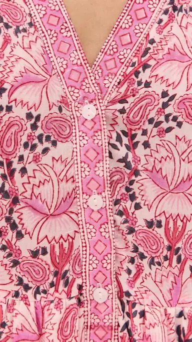 Bell Clara Maxi Dress Pink Print | Thumbnail 6 Bell Clara Maxi Dress Pink Print | Thumbnail 6