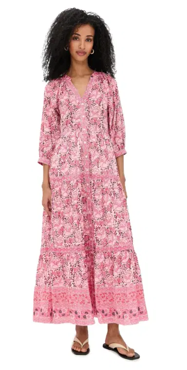 Bell Clara Maxi Dress Pink Print | Thumbnail 1 Bell Clara Maxi Dress Pink Print | Thumbnail 1