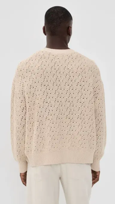 FRAME Long Sleeve Crochet Sweater Light tone | Thumbnail 3 FRAME Long Sleeve Crochet Sweater Light tone | Thumbnail 3