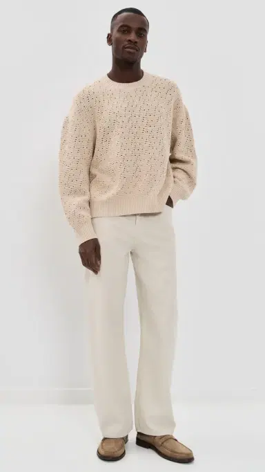 FRAME Long Sleeve Crochet Sweater Light tone | Thumbnail 5 FRAME Long Sleeve Crochet Sweater Light tone | Thumbnail 5