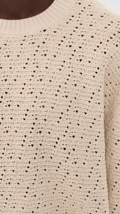 FRAME Long Sleeve Crochet Sweater Light tone | Thumbnail 6 FRAME Long Sleeve Crochet Sweater Light tone | Thumbnail 6