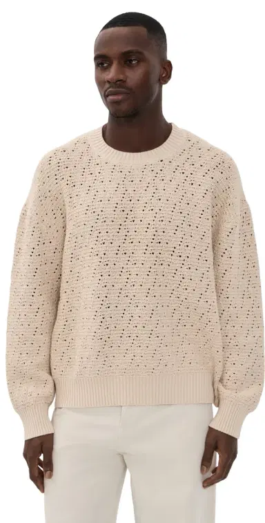 FRAME Long Sleeve Crochet Sweater Light tone | Thumbnail 1 FRAME Long Sleeve Crochet Sweater Light tone | Thumbnail 1