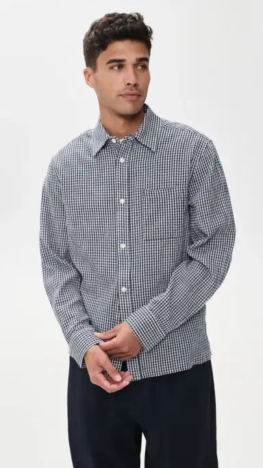 Far Afield Gingham Costa Shirt Navy | Thumbnail 2 Far Afield Gingham Costa Shirt Navy | Thumbnail 2
