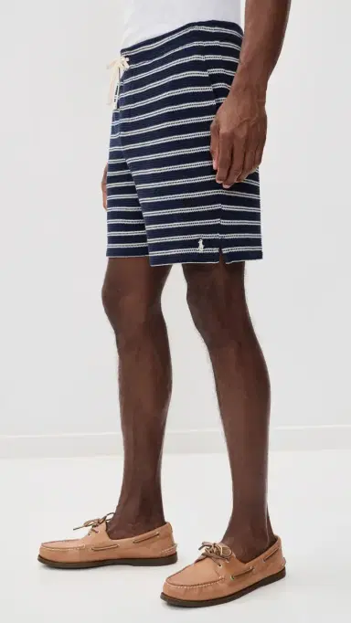 Polo Ralph Lauren Cotton Club Bar tripe Textured Pull On Shorts 6 Newport Navy/Pale Cream | Thumbnail 4 Polo Ralph Lauren Cotton Club Bar tripe Textured Pull On Shorts 6 Newport Navy/Pale Cream | Thumbnail 4