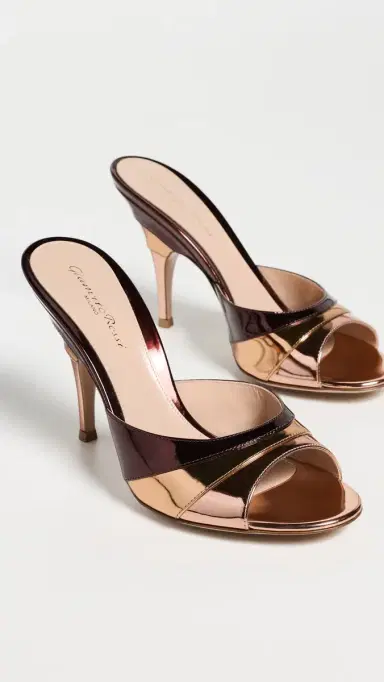 Gianvito Rossi Marea Mules Rose Gold/Bronze/Carbernet | Thumbnail 5 Gianvito Rossi Marea Mules Rose Gold/Bronze/Carbernet | Thumbnail 5