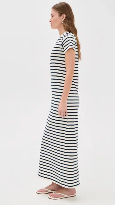 ANINE BING Wynne Dress Navy Stripe | Thumbnail 4 ANINE BING Wynne Dress Navy Stripe | Thumbnail 4