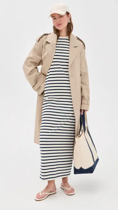 ANINE BING Wynne Dress Navy Stripe | Thumbnail 5 ANINE BING Wynne Dress Navy Stripe | Thumbnail 5