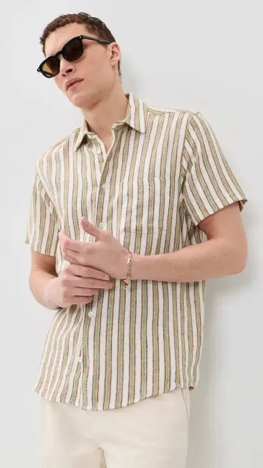 Far Afield Canopy Classic tripe Shirt White / Multi | Thumbnail 2 Far Afield Canopy Classic tripe Shirt White / Multi | Thumbnail 2