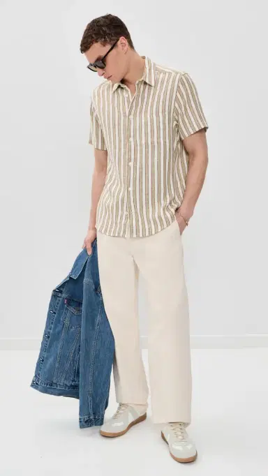 Far Afield Canopy Classic tripe Shirt White / Multi | Thumbnail 5 Far Afield Canopy Classic tripe Shirt White / Multi | Thumbnail 5