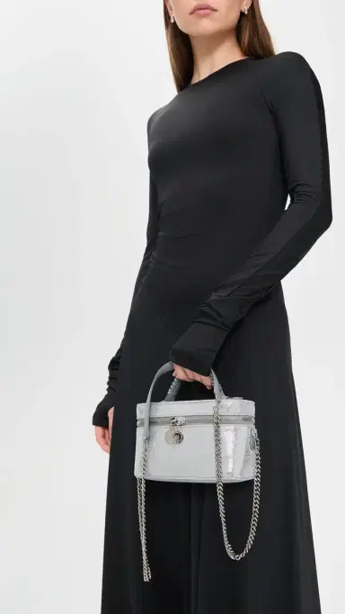 Stella McCartney Falabella Vanity Case Bag Silver One Size | Thumbnail 4 Stella McCartney Falabella Vanity Case Bag Silver One Size | Thumbnail 4