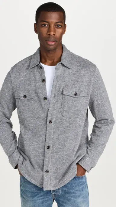 Faherty Inlet Knit Shirt Jacket edium Grey elange | Thumbnail 2 Faherty Inlet Knit Shirt Jacket edium Grey elange | Thumbnail 2