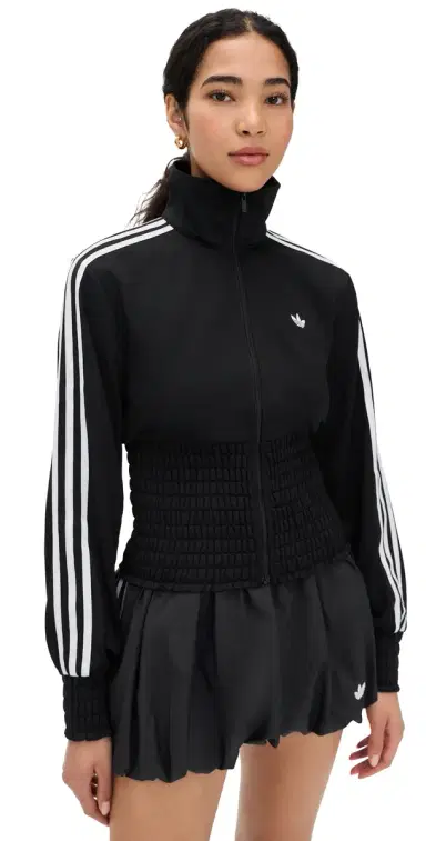 Adidas Smocked Firebird Track Jacket Black | Thumbnail 1 Adidas Smocked Firebird Track Jacket Black | Thumbnail 1