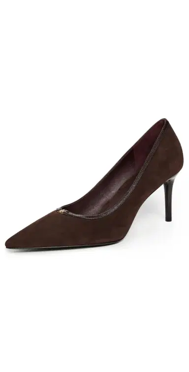 Tory Burch Double T Buckle Pumps 80mm Dark Cocoa | Thumbnail 1 Tory Burch Double T Buckle Pumps 80mm Dark Cocoa | Thumbnail 1