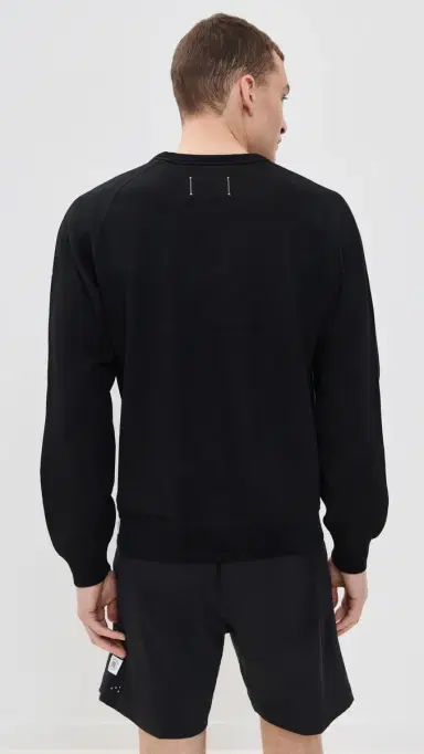 REIGNING CHAMP Midweight Terry Standard Crewneck Black | Thumbnail 3 REIGNING CHAMP Midweight Terry Standard Crewneck Black | Thumbnail 3