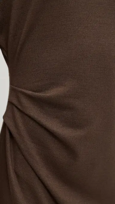 Vince Short Sleeve Side Rouche Dress Willow | Thumbnail 6 Vince Short Sleeve Side Rouche Dress Willow | Thumbnail 6