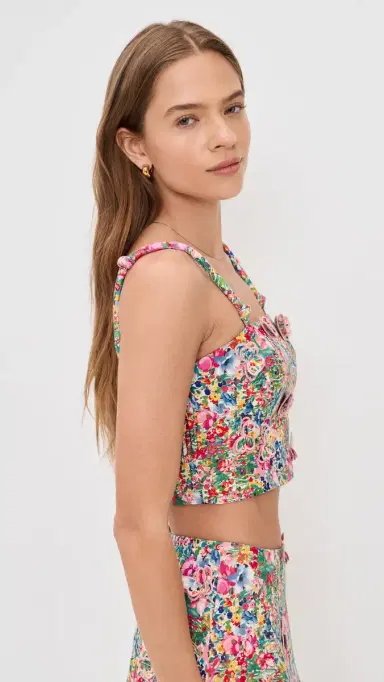Farm Rio Peasant inen Floral Butterfly Top Peasant Floral Off-White | Thumbnail 4 Farm Rio Peasant inen Floral Butterfly Top Peasant Floral Off-White | Thumbnail 4