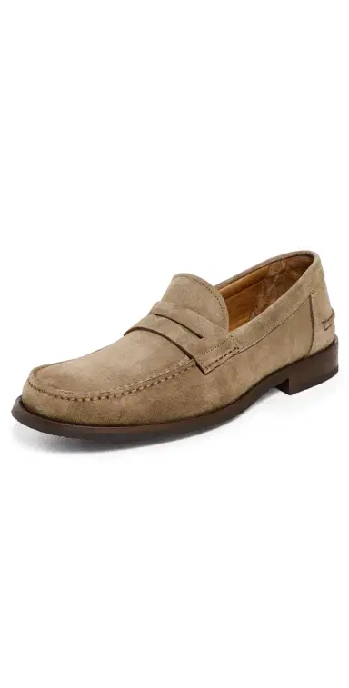 Allen Edmonds Sorrento Suede Penny Loafers Fawn | Thumbnail 1 Allen Edmonds Sorrento Suede Penny Loafers Fawn | Thumbnail 1