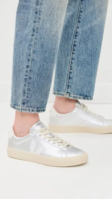 Veja Campo Chromefree Leather Sneakers Silver White | Thumbnail 3 Veja Campo Chromefree Leather Sneakers Silver White | Thumbnail 3