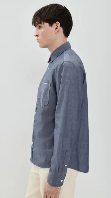 Billy Reid Msl 1-Pocket Shirt Blue | Thumbnail 4 Billy Reid Msl 1-Pocket Shirt Blue | Thumbnail 4
