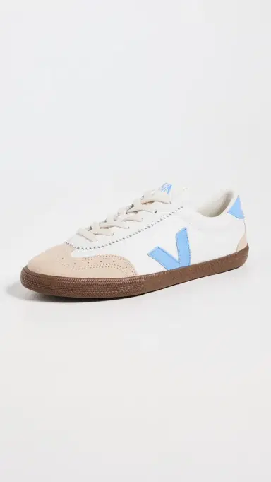 Veja Volley O. T. Leather Sneakers White/Aqua/Bark | Thumbnail 2 Veja Volley O. T. Leather Sneakers White/Aqua/Bark | Thumbnail 2
