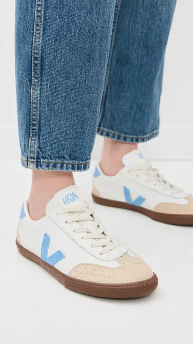 Veja Volley O. T. Leather Sneakers White/Aqua/Bark | Thumbnail 3 Veja Volley O. T. Leather Sneakers White/Aqua/Bark | Thumbnail 3