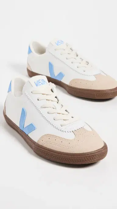 Veja Volley O. T. Leather Sneakers White/Aqua/Bark | Thumbnail 5 Veja Volley O. T. Leather Sneakers White/Aqua/Bark | Thumbnail 5