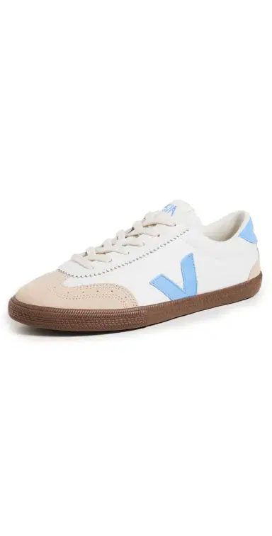 Veja Volley O. T. Leather Sneakers White/Aqua/Bark | Thumbnail 1 Veja Volley O. T. Leather Sneakers White/Aqua/Bark | Thumbnail 1