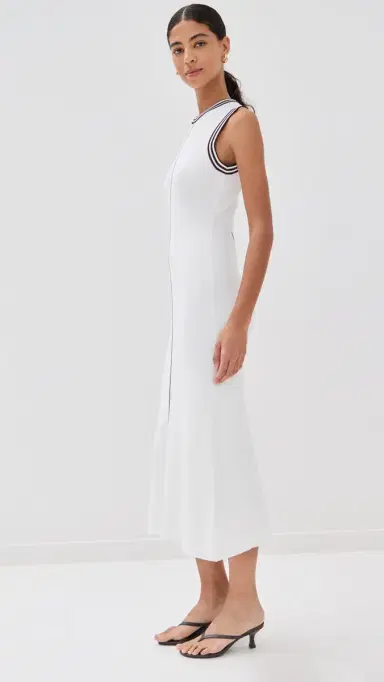 LE BOP Ringer Midi Dress White & Chocolate | Thumbnail 5 LE BOP Ringer Midi Dress White & Chocolate | Thumbnail 5
