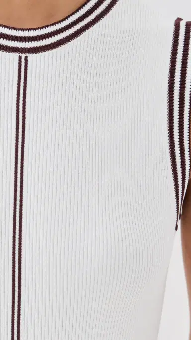 LE BOP Ringer Midi Dress White & Chocolate | Thumbnail 6 LE BOP Ringer Midi Dress White & Chocolate | Thumbnail 6