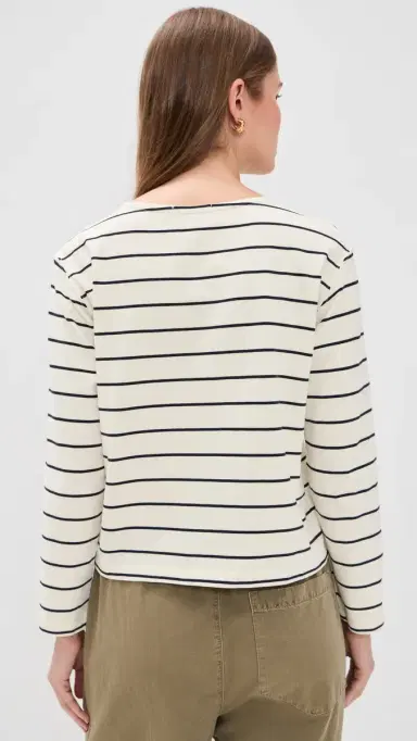 Marine Layer Luxe Sueded Mariner Tee Black/White Stripe | Thumbnail 3 Marine Layer Luxe Sueded Mariner Tee Black/White Stripe | Thumbnail 3