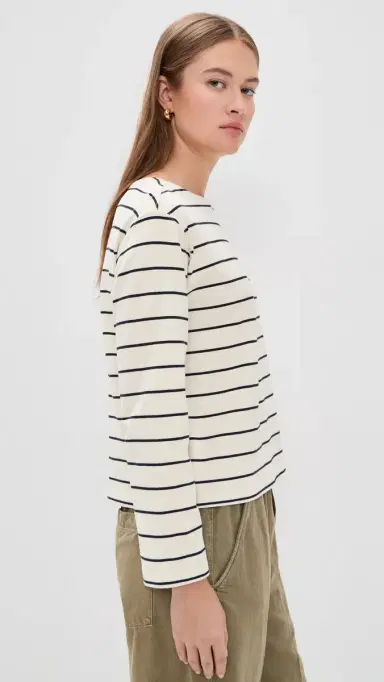 Marine Layer Luxe Sueded Mariner Tee Black/White Stripe | Thumbnail 4 Marine Layer Luxe Sueded Mariner Tee Black/White Stripe | Thumbnail 4