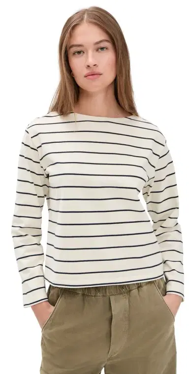 Marine Layer Luxe Sueded Mariner Tee Black/White Stripe | Thumbnail 1 Marine Layer Luxe Sueded Mariner Tee Black/White Stripe | Thumbnail 1
