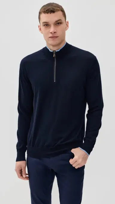 Greyson Saratoga Merino Quarter Zip Sweater altese Blue | Thumbnail 2 Greyson Saratoga Merino Quarter Zip Sweater altese Blue | Thumbnail 2