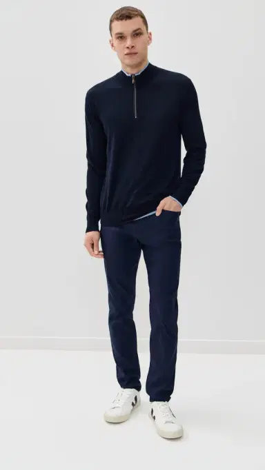 Greyson Saratoga Merino Quarter Zip Sweater altese Blue | Thumbnail 5 Greyson Saratoga Merino Quarter Zip Sweater altese Blue | Thumbnail 5