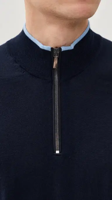 Greyson Saratoga Merino Quarter Zip Sweater altese Blue | Thumbnail 6 Greyson Saratoga Merino Quarter Zip Sweater altese Blue | Thumbnail 6