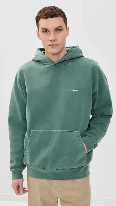 Obey Lowercase Pigment Hoodie Pigment Pine Needle | Thumbnail 2 Obey Lowercase Pigment Hoodie Pigment Pine Needle | Thumbnail 2