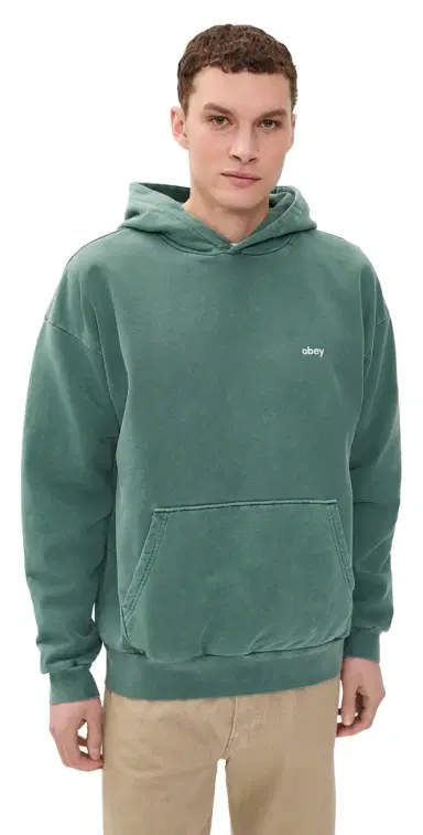 Obey Lowercase Pigment Hoodie Pigment Pine Needle | Thumbnail 1 Obey Lowercase Pigment Hoodie Pigment Pine Needle | Thumbnail 1