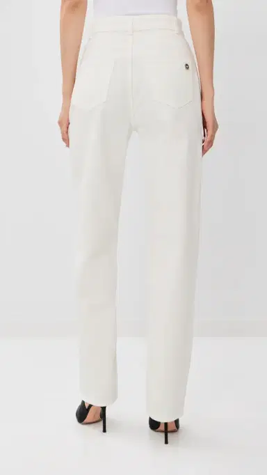 AREA Crystal Fray Slit Jeans White | Thumbnail 4 AREA Crystal Fray Slit Jeans White | Thumbnail 4