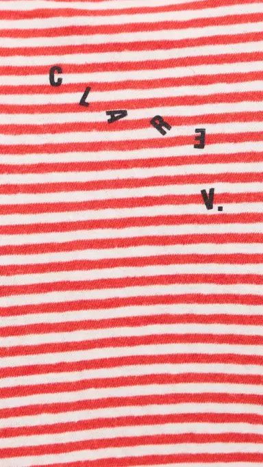 Clare V. Clare V. Classic Tee Bright Poppy/Cream S | Thumbnail 6 Clare V. Clare V. Classic Tee Bright Poppy/Cream S | Thumbnail 6