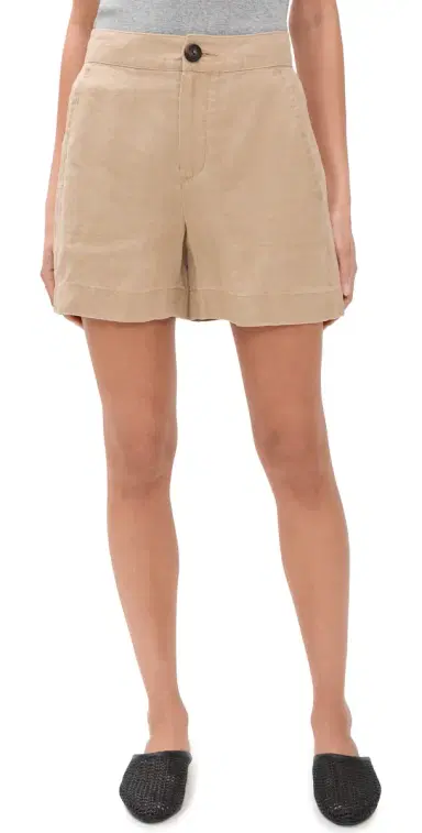 Vince Mid Rise Hemp Shorts Brulee | Thumbnail 1 Vince Mid Rise Hemp Shorts Brulee | Thumbnail 1