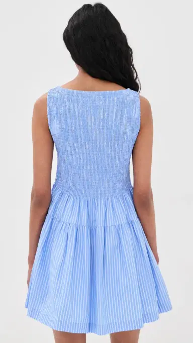 Hill House Home The Cosima Smocked Mini Dress Blue Stripe | Thumbnail 3 Hill House Home The Cosima Smocked Mini Dress Blue Stripe | Thumbnail 3