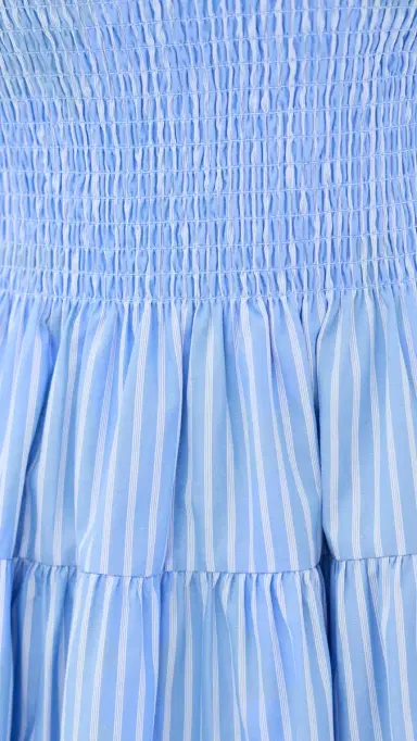 Hill House Home The Cosima Smocked Mini Dress Blue Stripe | Thumbnail 6 Hill House Home The Cosima Smocked Mini Dress Blue Stripe | Thumbnail 6