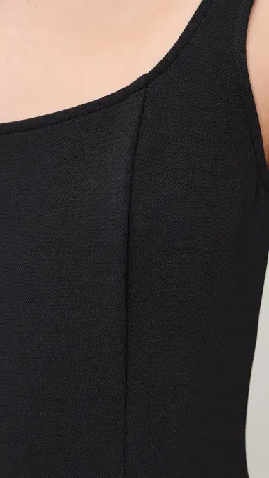 Vince Square Neck Seamed Dress Black | Thumbnail 6 Vince Square Neck Seamed Dress Black | Thumbnail 6